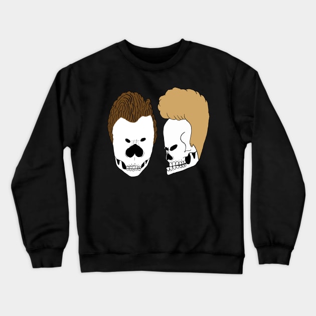 Beavis And Butthead Skulls Crewneck Sweatshirt by TheDeathOfMyChildhood1